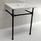 Fauceture KVPB25227W40 Dreyfuss 25" Console Sink W/SS Leg (4", 3 Hole), Wht/Blk KVPB25227W40 - alternate 2